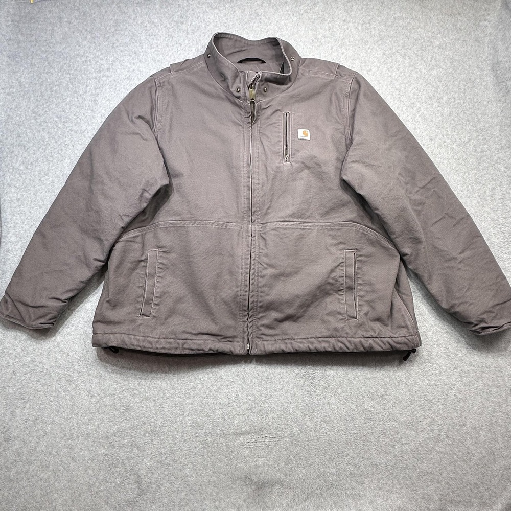 Carhartt Caldwell Full Swing Jacket Women XXL Gray Sherpa Lined Pockets No Hood